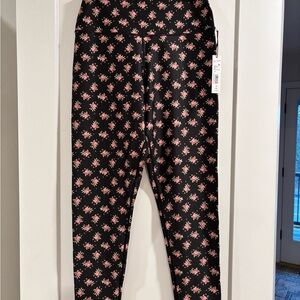 Alice + Olivia Floral Black Leggings